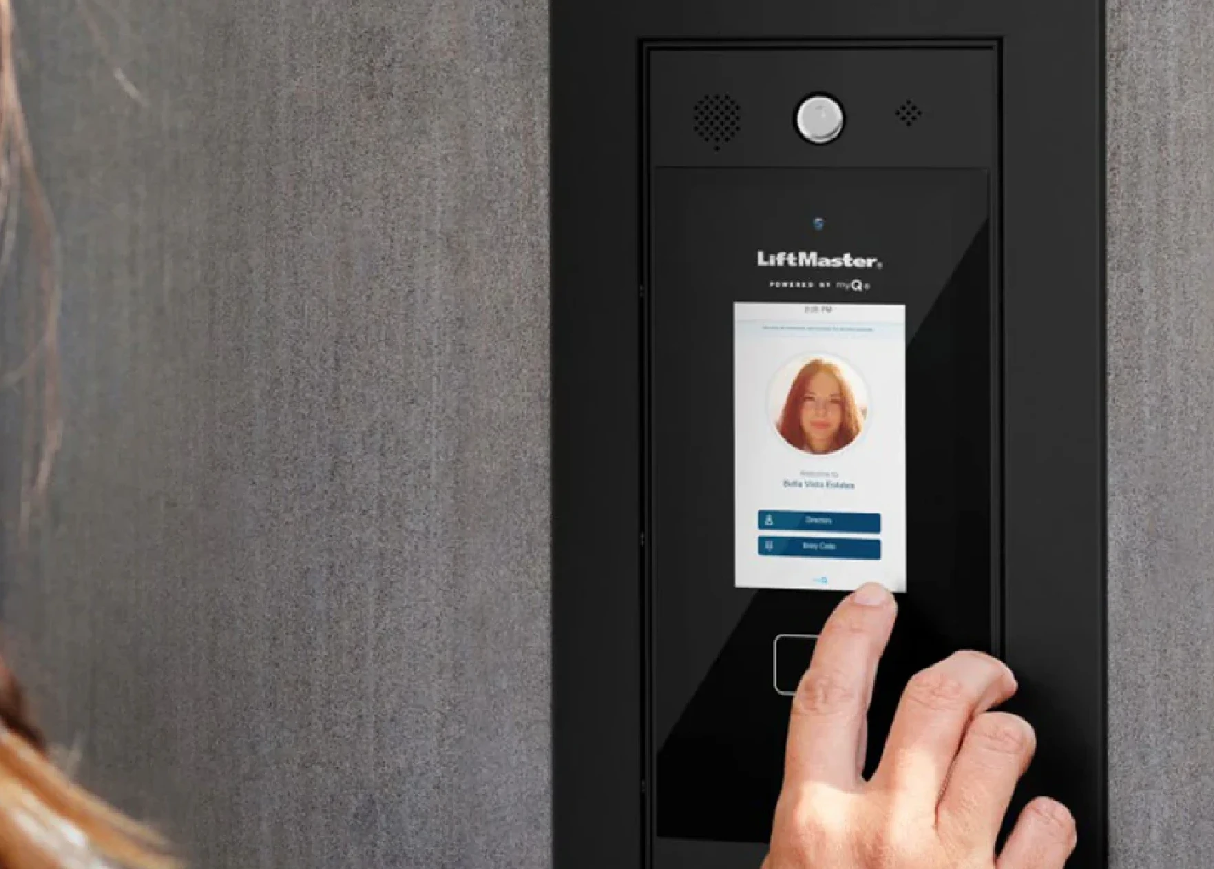 LiftMaster Gate Video Intercom in use